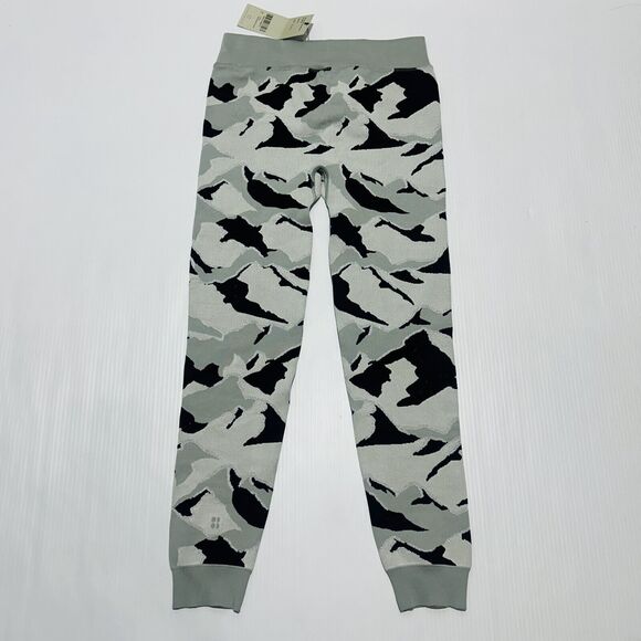 Sweaty Betty Mountain Base Layer Leggings Women's XL Gray Camo Jacquard Knit NWT - Picture 11 of 13